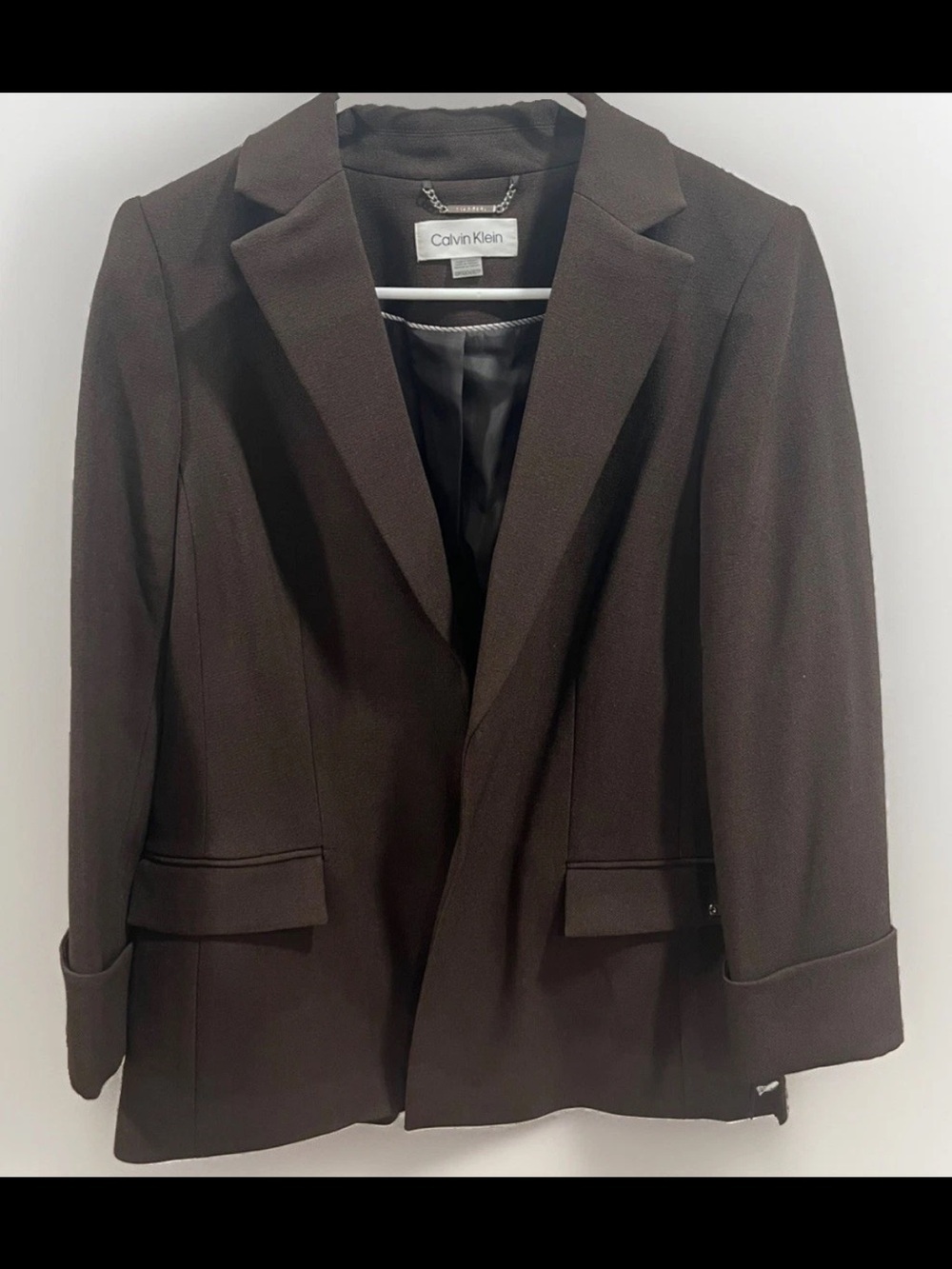 NWT Calvin Klein Women’s Blazer $149 Retail Brown Tailored Jacket Size 10P